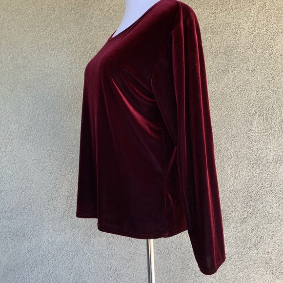 🔥5/$20🔥 Wine Velvet Stretch Top - Picture 5 of 7